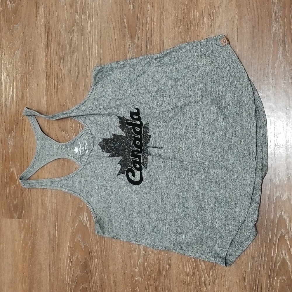 (L) Canadiana Canada Logo Racerback Tank Top Canada Day Celebration Patriotic
